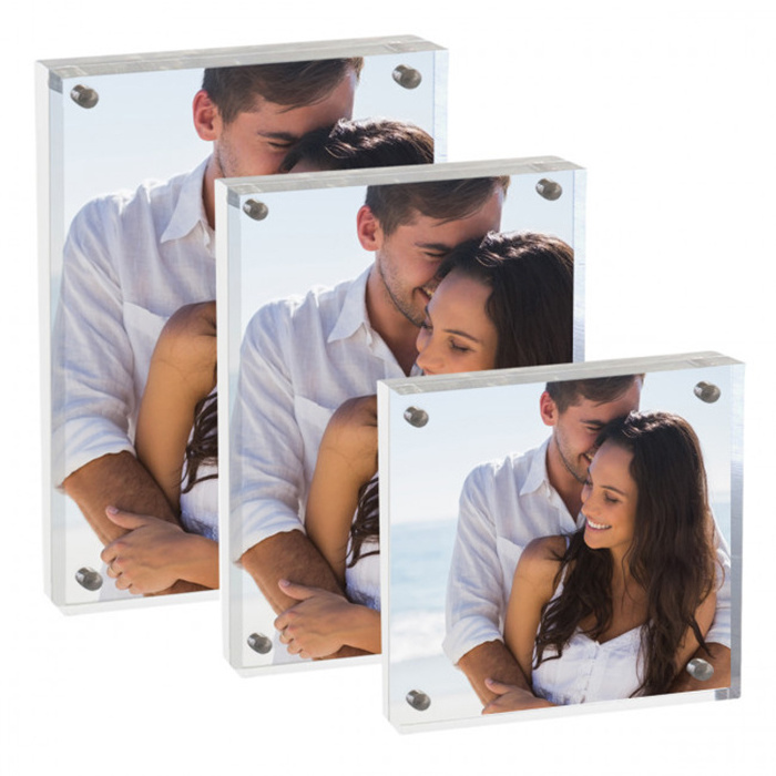 Plexiglass Magnetic Picture  Frame  5x7 8x10 inches Acrylic Clear Photo Frame