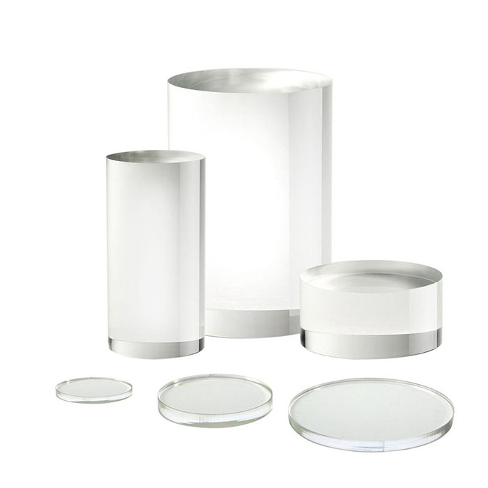 Transparent Round Acrylic Block Solid Cylindrical Block