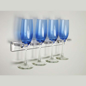 Wine glass Stand Thick Lucite Drink Serving Rack Custom perspex champagne glass shelf wall clear acrylic four glasses holder