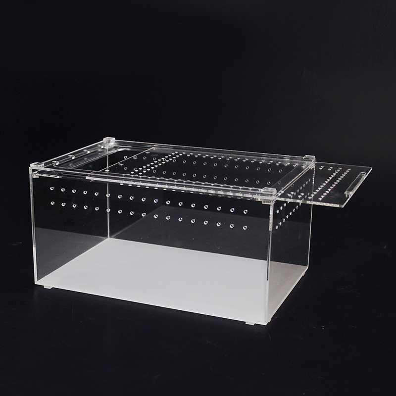 Clear Acrylic Terrarium Box Reptile Amphibian Display Case for Lizard Turtle Lucite Breeding Box