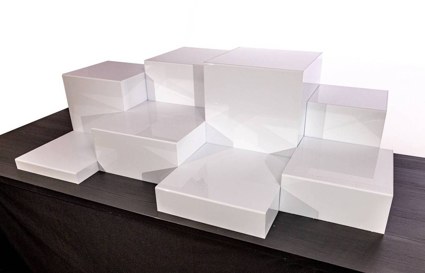 Custom Buffet Acrylic Food Stand White Acrylic Catering Buffet Risers For Food Display