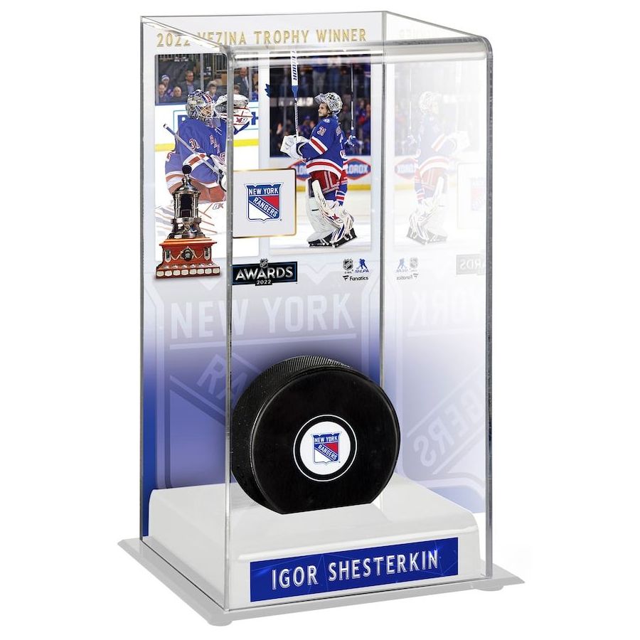 Acrylic Printed Graphics 1 Ice Hockey Holder Stand Box Trophy Winner Tall Memorabilia Display Storage Sports Case