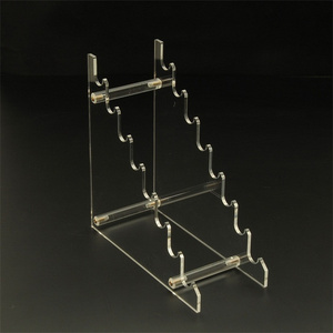 OEM Custom Plexiglass 8 Tiers Perspex Knife Display Rack Clear Acrylic Sword Display Stand