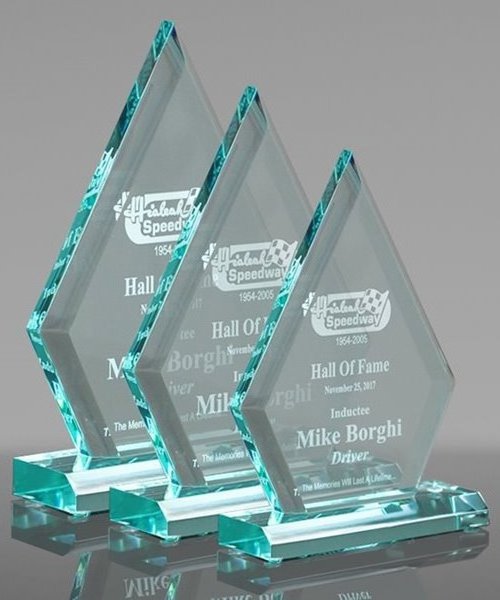 Acrylic Flame Shape Trophy Laser Engraving Blanks Custom Jade Crystal Lucite Diamond Shape Plaque Award for Leadership