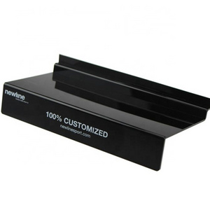 Perspex exhibition merchandise shelves Wall Mount Plexiglass shoe display stand black acrylic slatwall footwear shelf