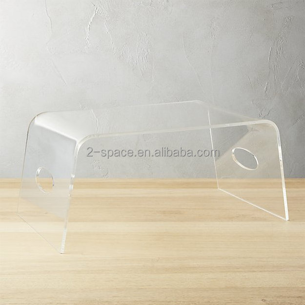 Clear Acrylic Bed Tray Serving Tray Display Table Laptop Desk with Handles