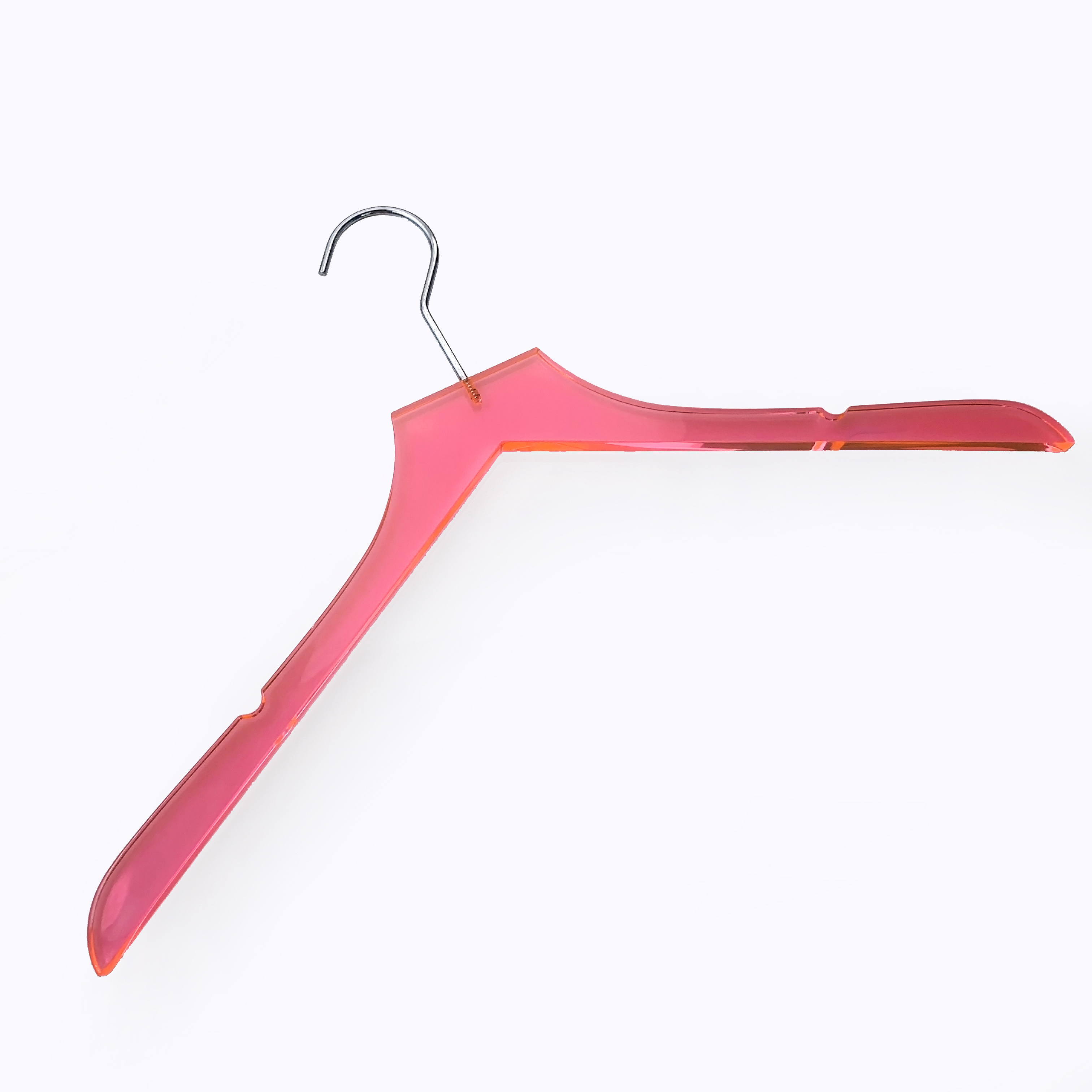 430x10MM Custom Color Acrylic Clothing Hangers Closet Solution Flat Body Shirt Hanger with Swivel Hook