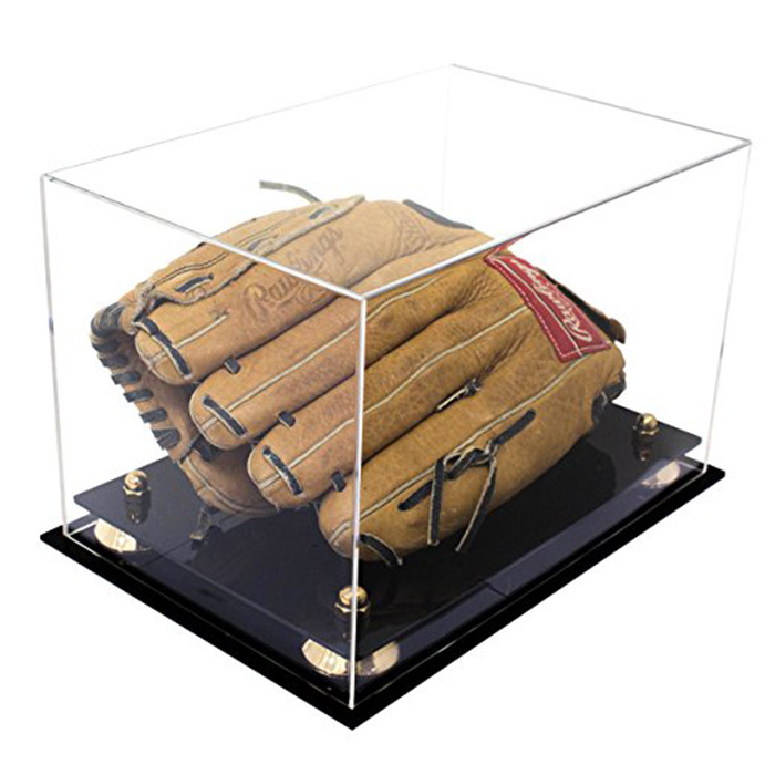 Sports Memorabilia Autograph Fighting Glove Deluxe Perspex Display Box Acrylic Vertical Boxing Glove Display Case with Mirror