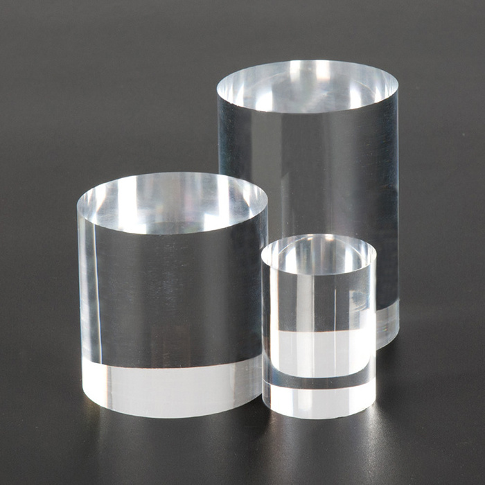 Transparent Round Acrylic Block Solid Cylindrical Block