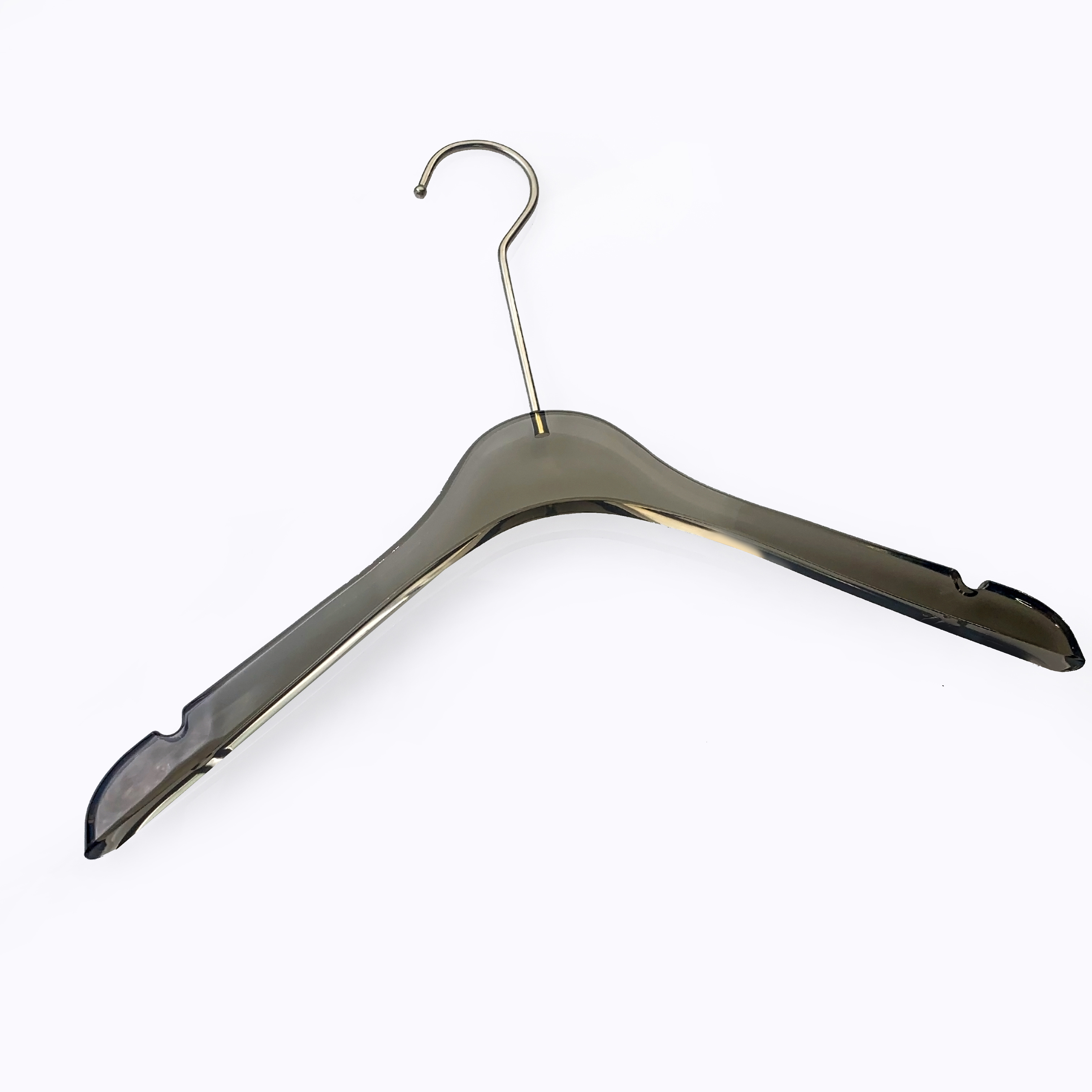 430x10MM Custom Color Acrylic Clothing Hangers Closet Solution Flat Body Shirt Hanger with Swivel Hook