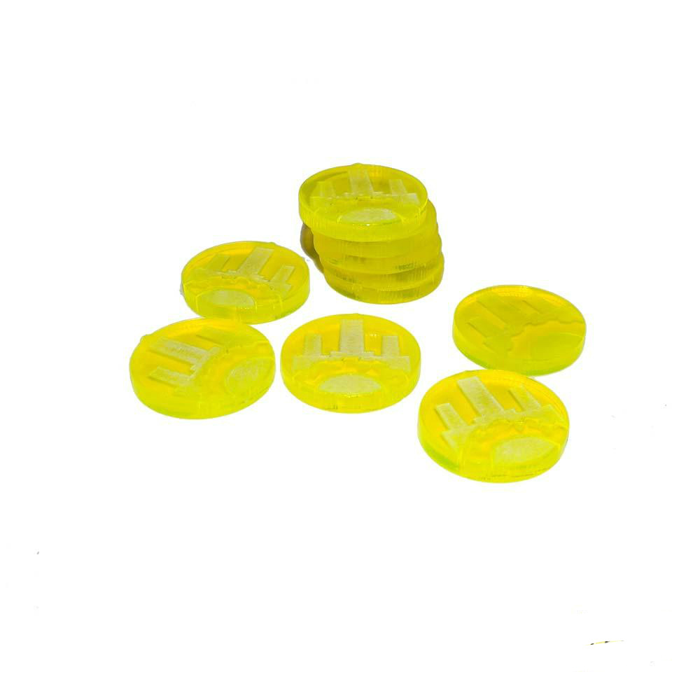 yellow  Acrylic industrial sector tokens plastic game coin