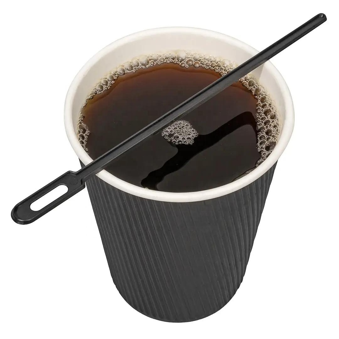 6.25 Inch Black PP Plastic Drink Stirrers Cocktail Stirring Stick Agitador Bebidas Mixing Rod Disposable Coffee Stirrers