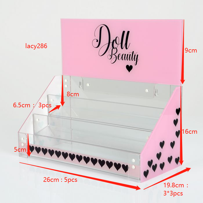 Counter Makeup Display Stand Cosmetic Large Advertising Acrylic Lash Display Stand Acrylic Eyelash Rack