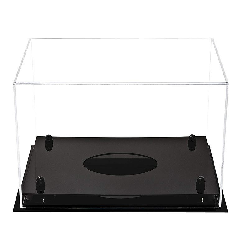 Clear Acrylic one Hockey glove Display Case Silver or Gold risers Collectibles Sport Glove Holder