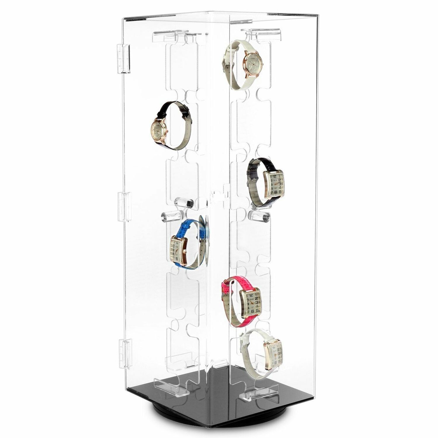 Customized Clear Rotating Smart Watches Display Case Acrylic Jewelry Watch Display stand for retail store