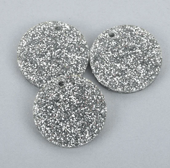 Glitter Acrylic Disc - for Jewelry 1/8 inch (3mm) Thick Circle Craft Plastic- Round Shape