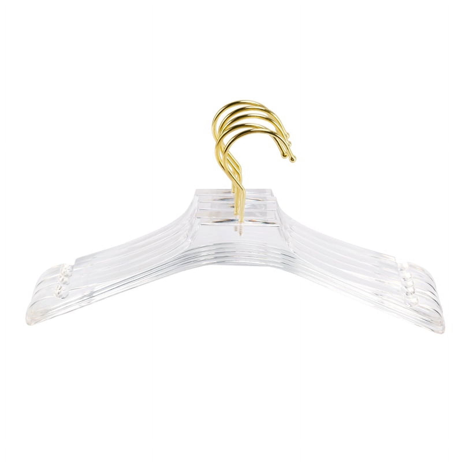 Clear sturdy Plastic Clothes Hanger non-slip Clothing Hangers Pants Jacket Hanger with Notches