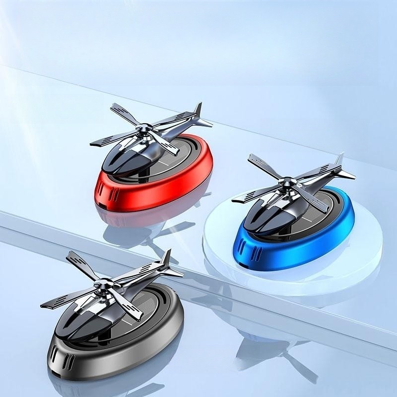 Solar Car Air Freshener Auto Interior Accessories Propeller Helicopter Car Fragrance Decoration Perfume Aircraft Aroma Diffuser