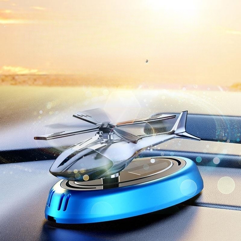 Solar Car Air Freshener Auto Interior Accessories Propeller Helicopter Car Fragrance Decoration Perfume Aircraft Aroma Diffuser