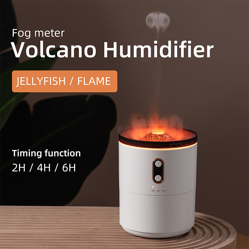 New Trend Portable 450 ML Fire Cool Mist Volcano Humidifier Ultrasonic Mini Flame Aroma Diffuser Air Humidifier