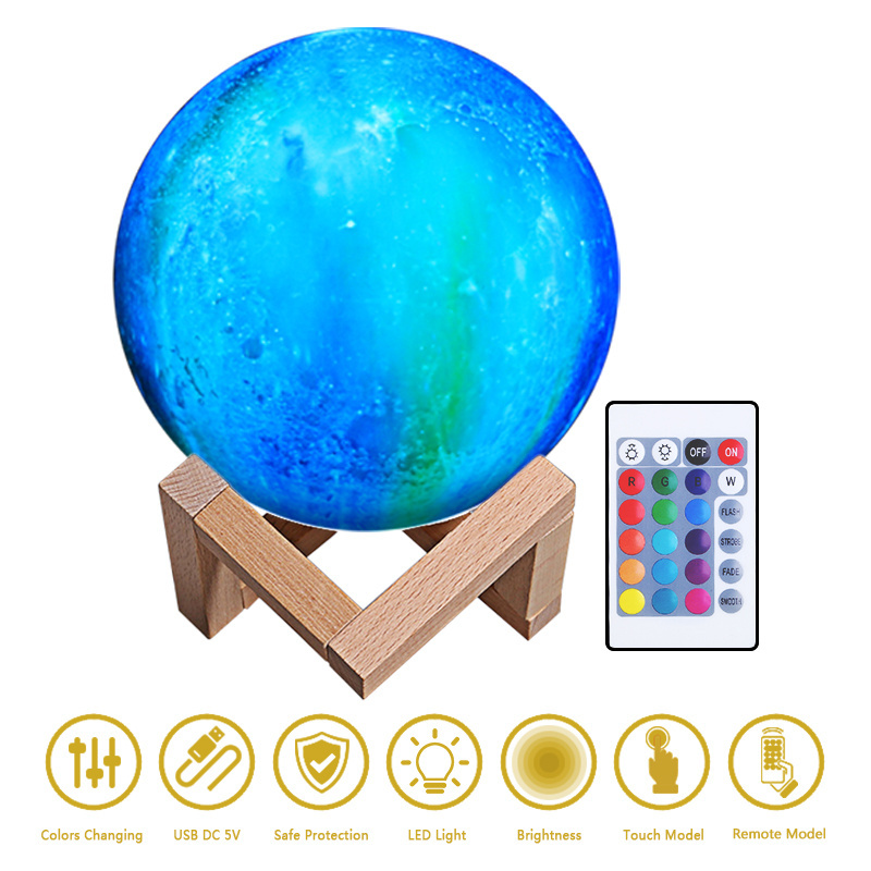 Hot Product Romantic Star Space USB Moon Lamp Pet Lamps  Remote Touch Control Starry Sky 3D Led Night Light