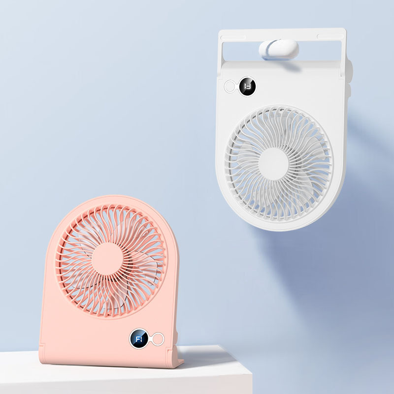 2024 Customized Wall Mounted Desktop Desk Fan 2000Mah Rechargeable Battery Portable Air Cooling Mini Fan For Summer