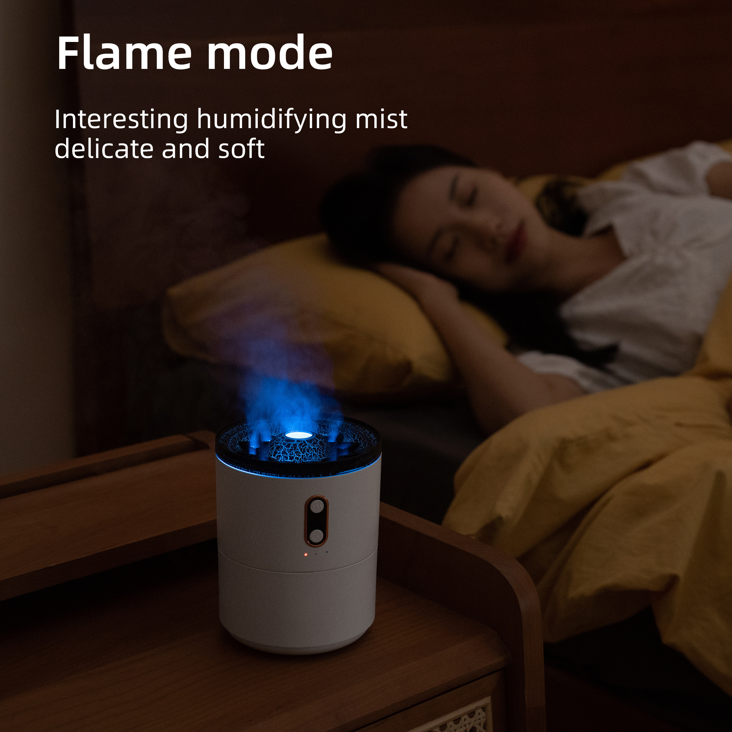 New Trend Portable 450 ML Fire Cool Mist Volcano Humidifier Ultrasonic Mini Flame Aroma Diffuser Air Humidifier