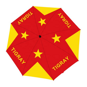 Custom Design 21"*8K Auto Open Close Windproof Tigray Flag Umbrella Outdoor