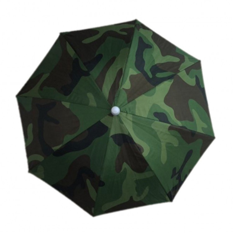 Factory Direct Sale Multi Color 170T Woven Polyester 50cm Diameter Fishing Head Umbrella on Head