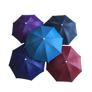 Factory Direct Sale Multi Color 170T Woven Polyester 50cm Diameter Fishing Head Umbrella on Head