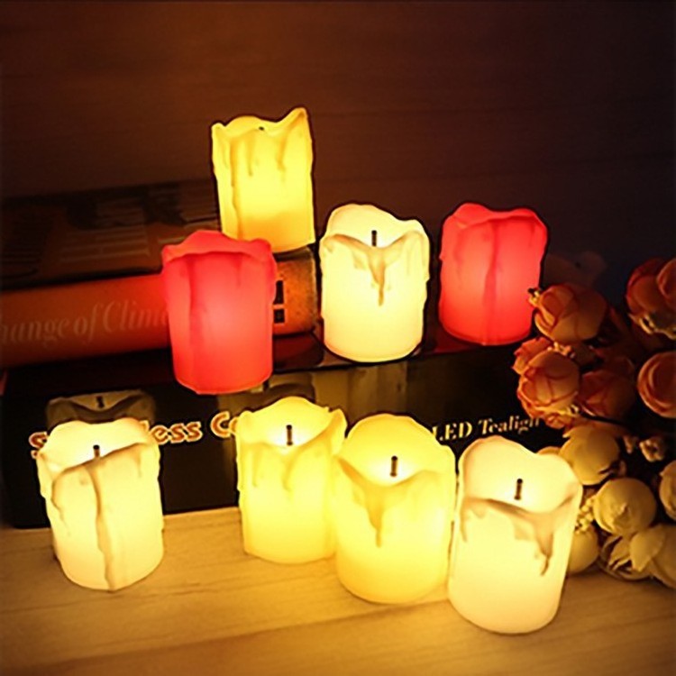 Orange Candles Battery Operated LED Flickering Led Tea Light Halloween Candles for Decor