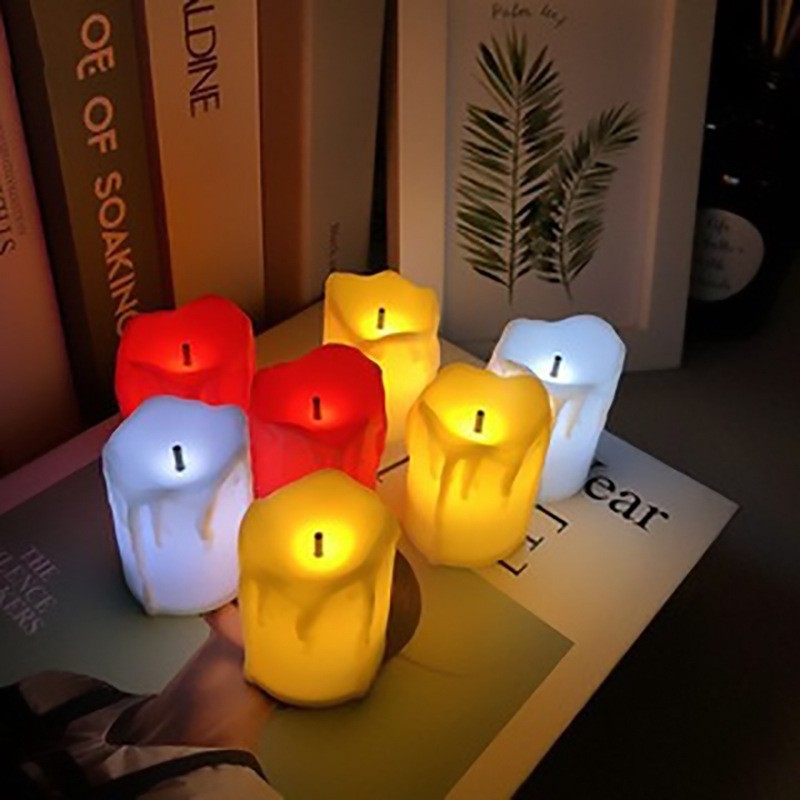 Orange Candles Battery Operated LED Flickering Led Tea Light Halloween Candles for Decor