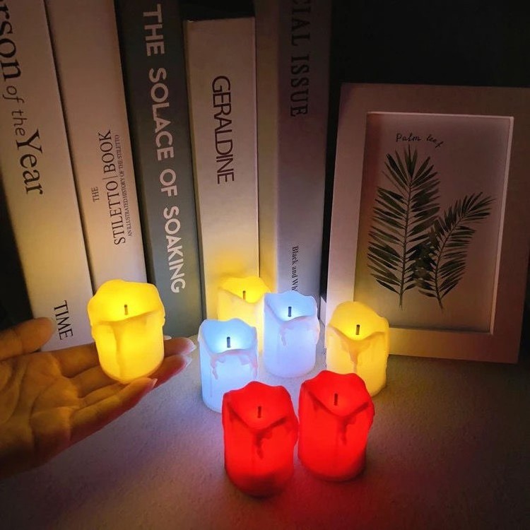 Orange Candles Battery Operated LED Flickering Led Tea Light Halloween Candles for Decor