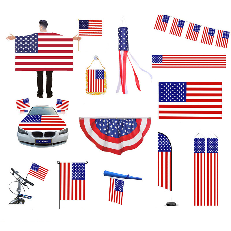 Wholesale Customized Election Activity Products Promotional Umbrella American Flag Tee Shirts Pins With High Quality