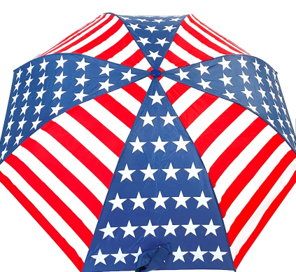 Hot Sale American Silk Print Fully Automatic Folding Umbrella With USA National Flag Retro Pattern