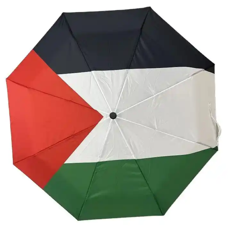 Factory Direct Selling Logo Printing Semi--Automatic Palestine Folding Umbrella Men's Umbrella For Outdoor Activities