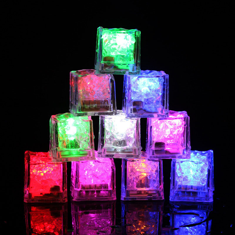 Hot Waterproof Food Grade Material Multi Color Light Up Ice Cube Led Flashing Small Led Ice Cube for Drinks Bar Party Wedding