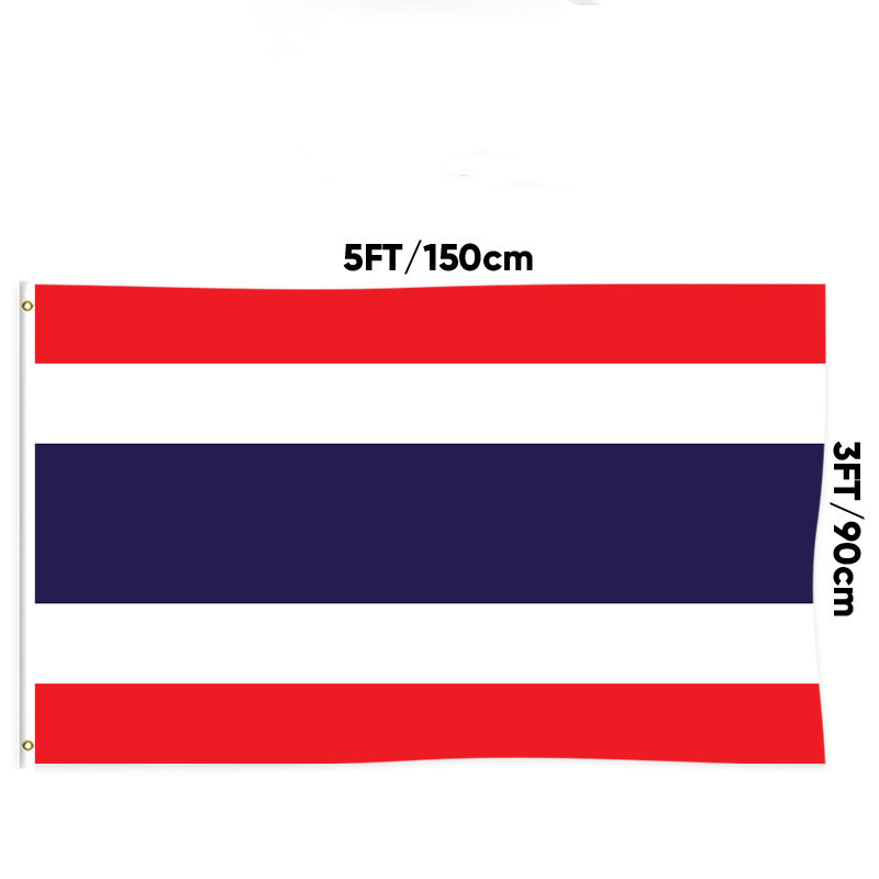 Factory Direct Sale Custom Thailand Flag Red White Blue 100% Polyester Fabric With Double Stitch