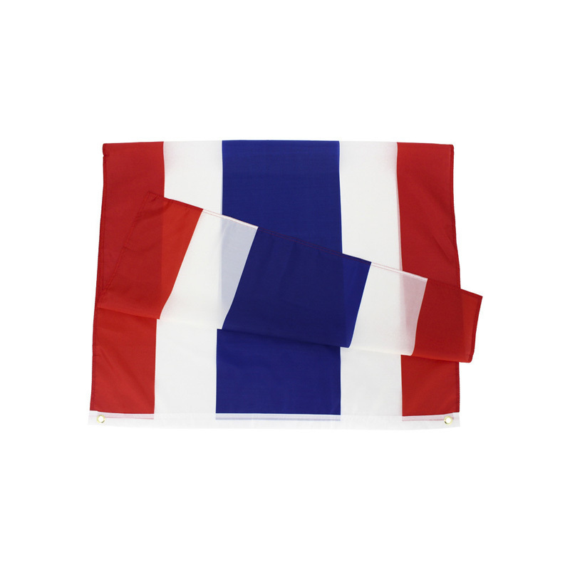 Factory Direct Sale Custom Thailand Flag Red White Blue 100% Polyester Fabric With Double Stitch