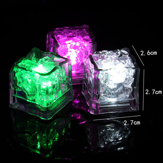 Factory Food Grade Waterproof Multi Color Glow Light Up Ice Cube Led Flashing Ice Cube Light for Drinks Bar Party Wedding