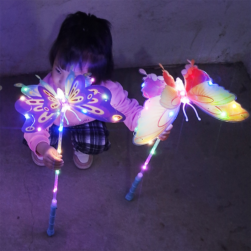 Colorful Luminous Wings Glitter Butterfly Butterfly Toy Led Glow Sticks For Promotional Event