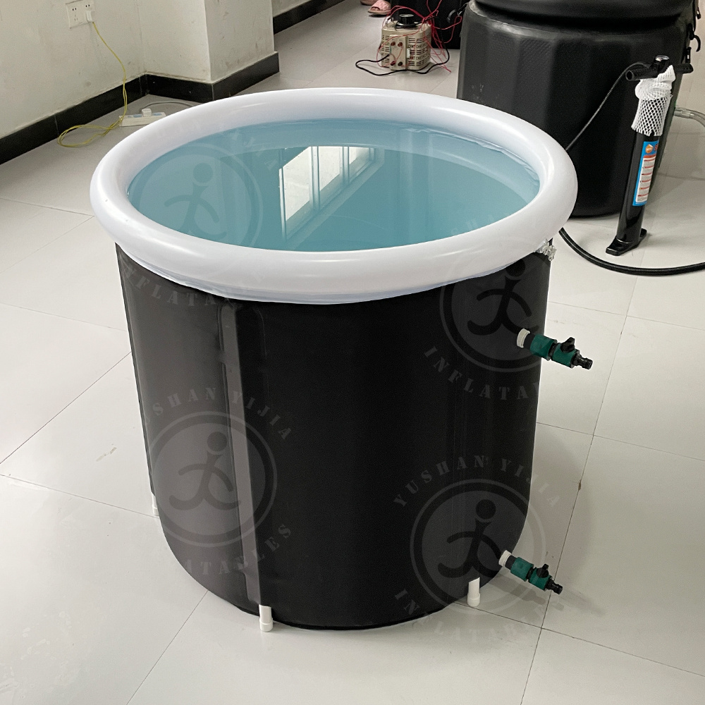 EJIA Customized Logo Outdoor Portable Ice Bath Tubs For Sale PVC Cold Plunge Inflatable Ice Bath Bucket For Sports Recovery