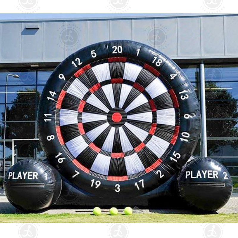 Wholesale Custom Full Size Giant Portable Stand Up Soccer Football Inflatable Darts Board With Rotating Number Ring