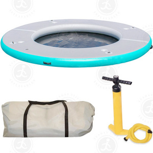 Round Shape Mesh Platform Water Play Lounge Inflatable Water Spa Hammock Inflatable Pool Float Water Hammock With Cup Holder