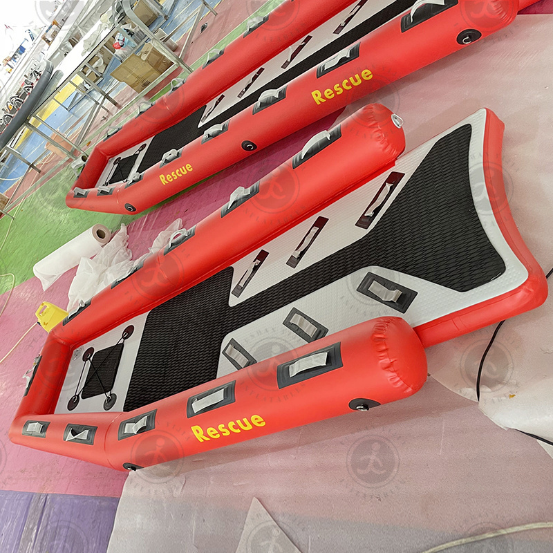 New Lifeguard Rescue Boat Water Pool Equipment Inflatable Rescue Sled Platform Boat PVC Sledge Boat