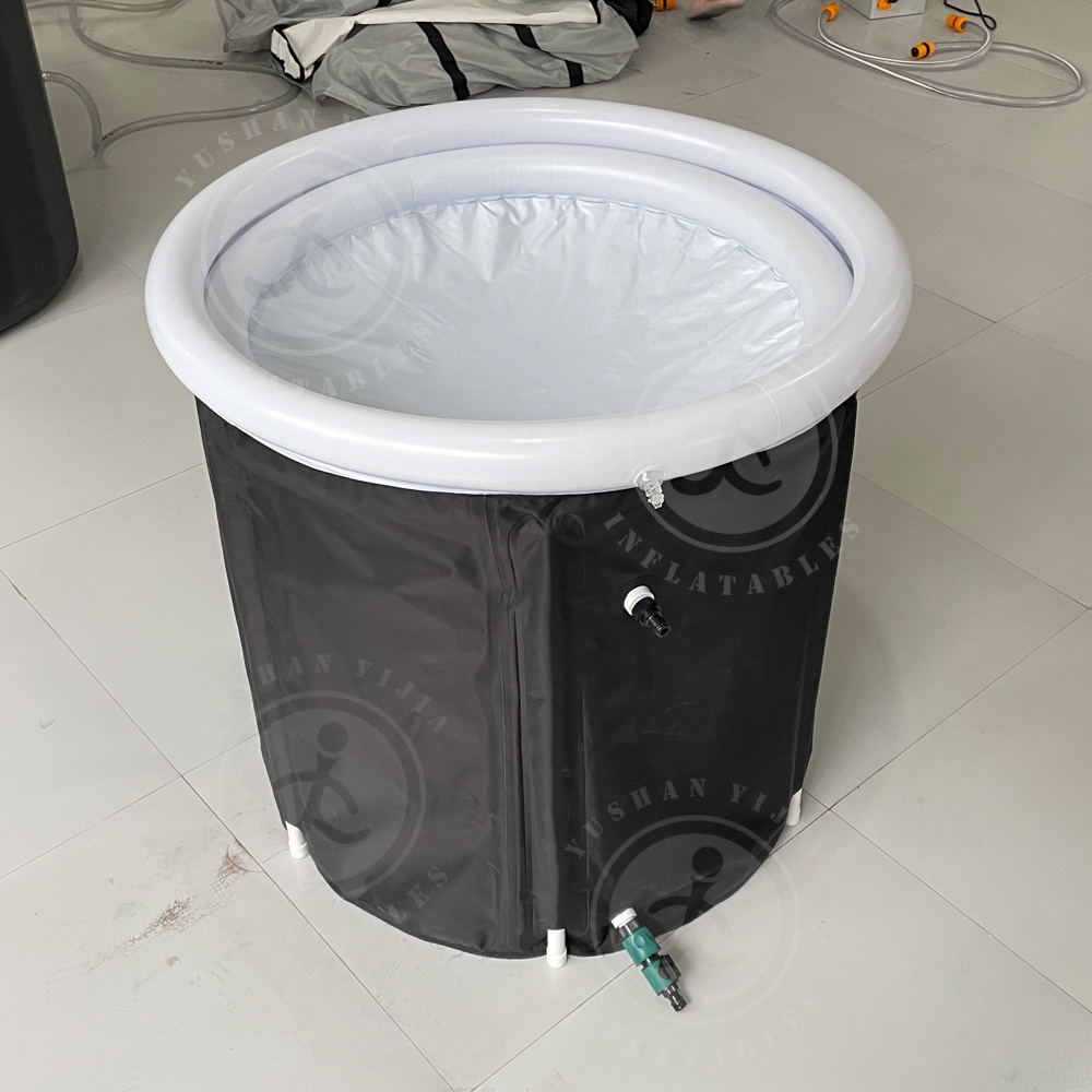 EJIA Customized Logo Outdoor Portable Ice Bath Tubs For Sale PVC Cold Plunge Inflatable Ice Bath Bucket For Sports Recovery