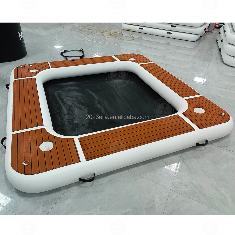 Hot Sale Non-slip Floating Platform Dock Plastic Inflatable Water Hammock with Mesh for Sea Boat