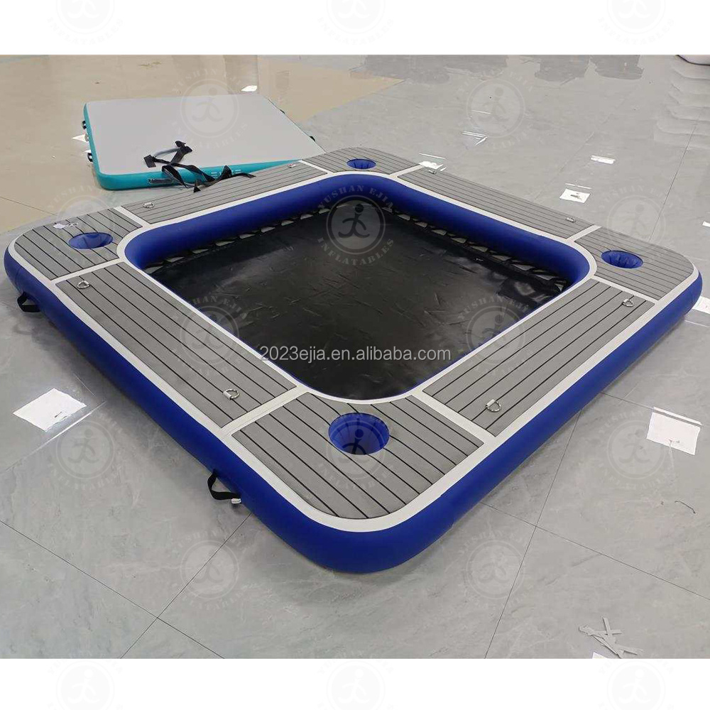 Hot Sale Non-slip Floating Platform Dock Plastic Inflatable Water Hammock with Mesh for Sea Boat