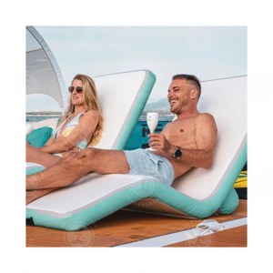 High Quality Inflatable DWF Water Party Leisure Island Pool Beach Lounger Dock Platform Sun Tanning Chair