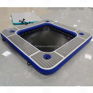 Inflatable Floating Platform Water Hammock with Cup Holder Mesh for Boat